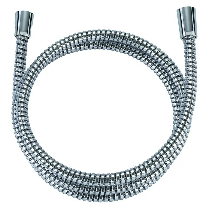 Neoperl Wasserspar-Brauseschlauch - Länge: 180 cm, ½″, Durchflussmenge: 5 l/min, Schwarz/Silber - Silberfarbener flexibler Duschschlauch mit Metallbeschichtung. Ideal für Badezimmer und Dusche, robust und langlebig.