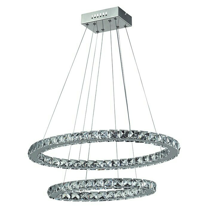 Tween Light LED-Pendelleuchte rund Crystal (2-flammig, 30 W, Kaltweiß, Höhe: 128 cm)