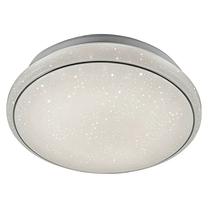 Just Light LED-Deckenleuchte rund Jupiter - 17 W, Weiß, Warmweiß, Durchmesser: 350 mm - Moderne runde LED-Deckenleuchte mit Sternenmuster für eine stilvolle Beleuchtung im Raum. Die Lampe sorgt für angenehmes Licht.