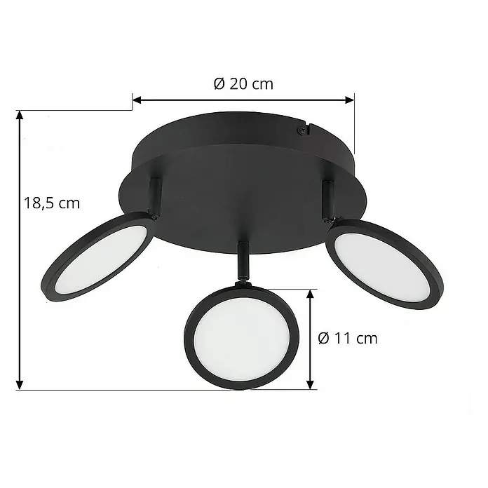 Lindby Deckenleuchte Manel - L x B x H: 22 x 22 x 18,5 cm, schwarz, schwarz