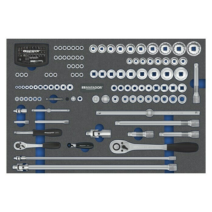 Matador Tool System Steckschlüsseleinsatz-Set (Antriebsgröße: ½ + ¼″, 145-tlg.)