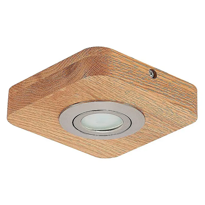 Lindby Deckenleuchte Mikari - L x B x H: 14 x 14 x 3,7 cm, Holz hell, Holz hell