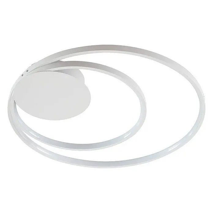 Lindby Deckenleuchte Nerwin - L x B x H: 59,5 x 60,5 x 6 cm, weiß / opal