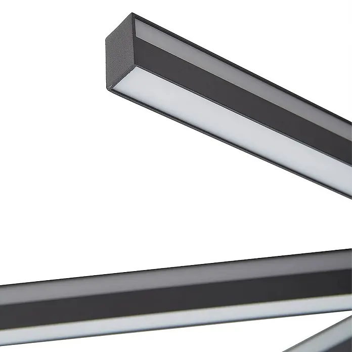 Lucande Deckenleuchte Tjado - L x B x H: 70 x 70 x 8 cm, schwarz, schwarz