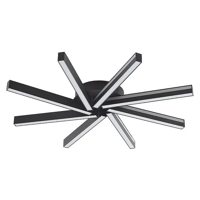 Lucande Deckenleuchte Tjado - L x B x H: 70 x 70 x 8 cm, schwarz, schwarz