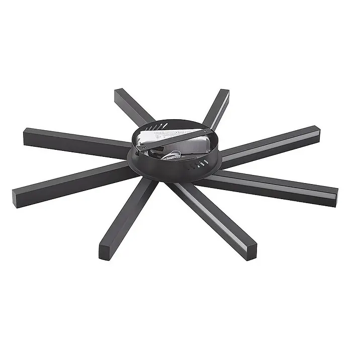 Lucande Deckenleuchte Tjado - L x B x H: 70 x 70 x 8 cm, schwarz, schwarz