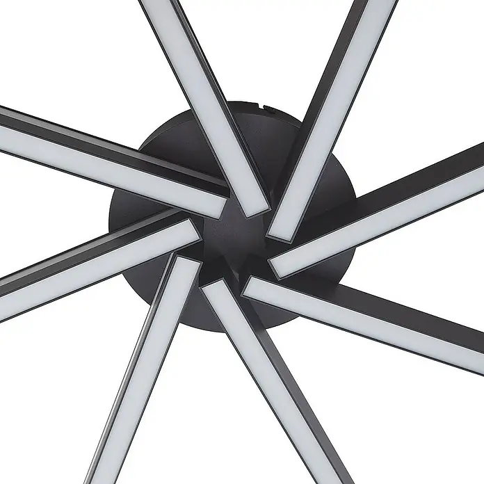 Lucande Deckenleuchte Tjado - L x B x H: 70 x 70 x 8 cm, schwarz, schwarz
