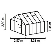Vitavia Gewächshaus Merkur 8300 Plus (3,21 x 2,57 x 2,3 m, Farbe: Anthrazit, Einscheibensicherheitsglas (ESG), 3 mm)