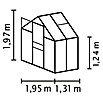 Vitavia Gewächshaus (1,31 x 1,95 x 1,97 m, Farbe: Smaragd, Polycarbonat, 6 mm)