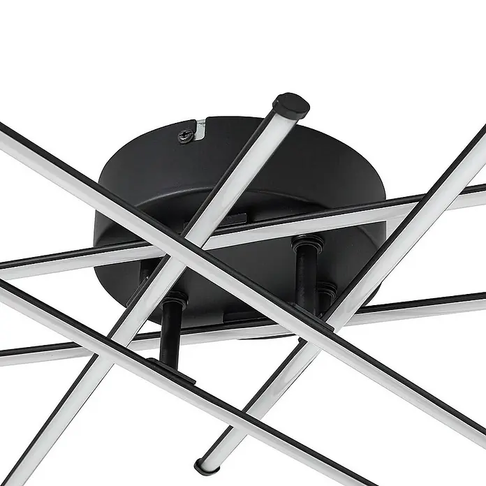 Lindby Deckenleuchte Elviano - L x B x H: 80 x 80 x 9 cm, schwarz, schwarz