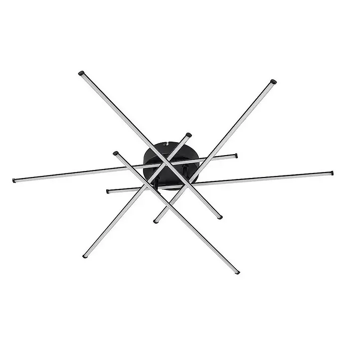 Lindby Deckenleuchte Elviano - L x B x H: 80 x 80 x 9 cm, schwarz, schwarz