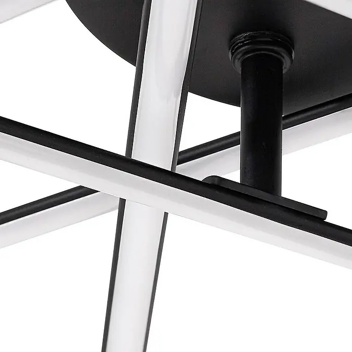 Lindby Deckenleuchte Elviano - L x B x H: 80 x 80 x 9 cm, schwarz, schwarz