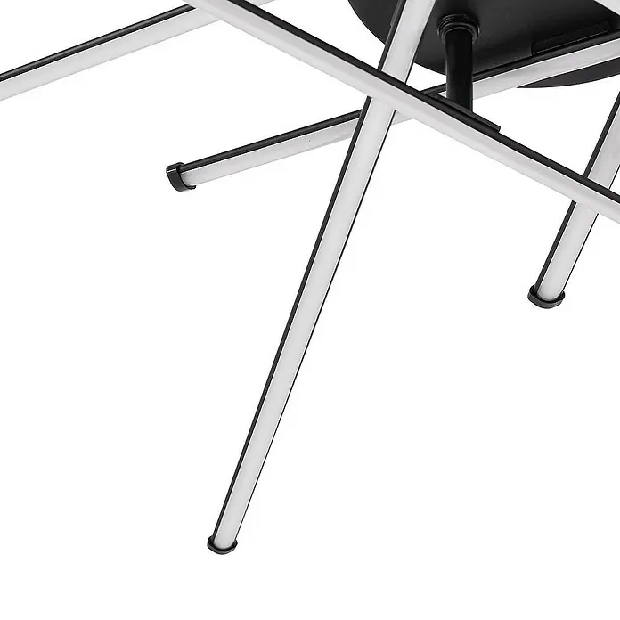Lindby Deckenleuchte Elviano - L x B x H: 80 x 80 x 9 cm, schwarz, schwarz