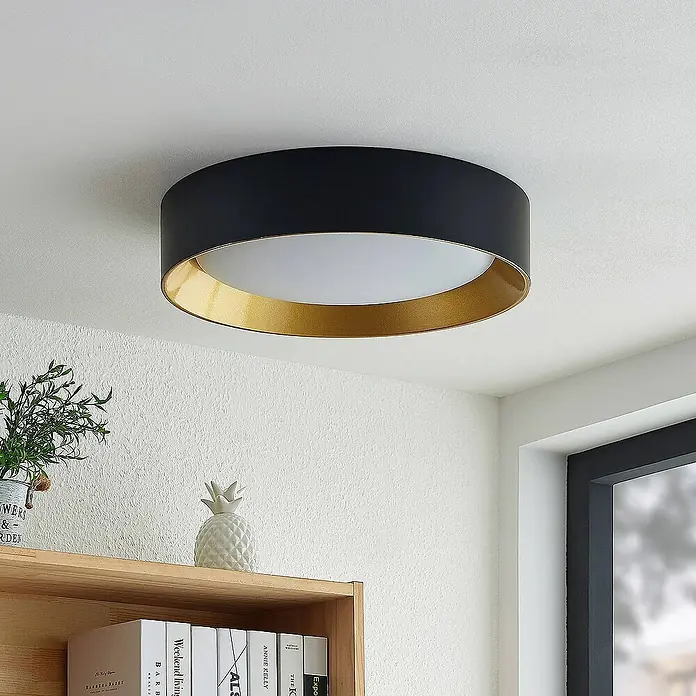 Lindby Deckenleuchte Kambia - L x B x H: 45 x 45 x 10 cm, schwarz