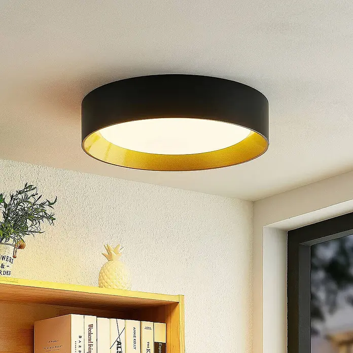 Lindby Deckenleuchte Kambia - L x B x H: 45 x 45 x 10 cm, schwarz
