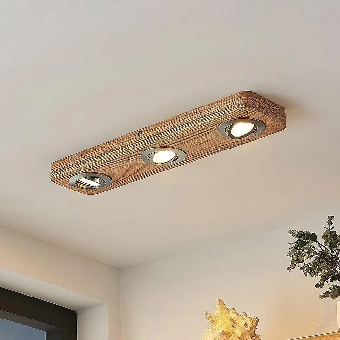 Lindby Deckenleuchte Mikari - Holz hell, Holz hell