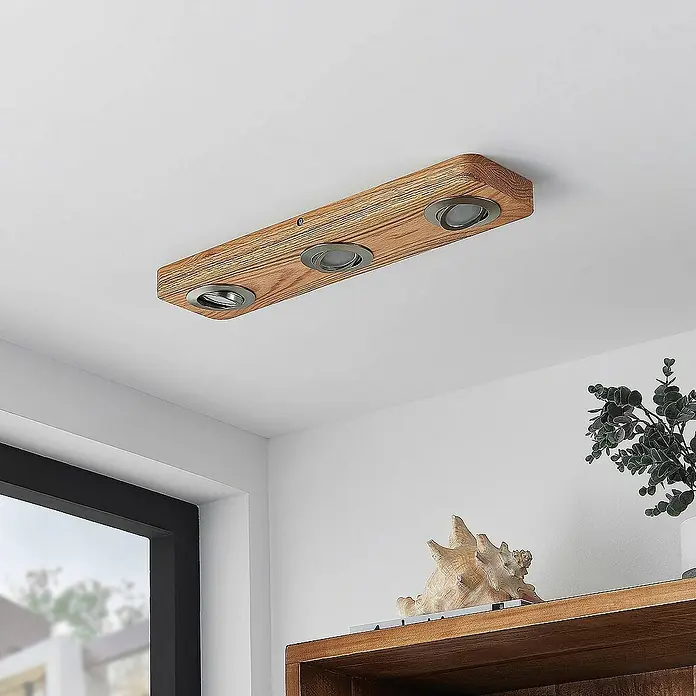 Lindby Deckenleuchte Mikari - Holz hell, Holz hell