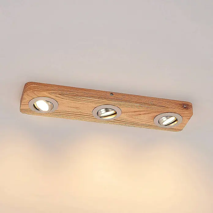 Lindby Deckenleuchte Mikari - Holz hell, Holz hell