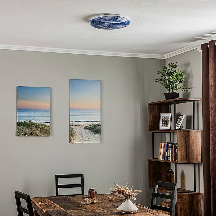 Lindby Deckenleuchte Orbi - L x B x H: 38 x 38 x 9 cm, blau