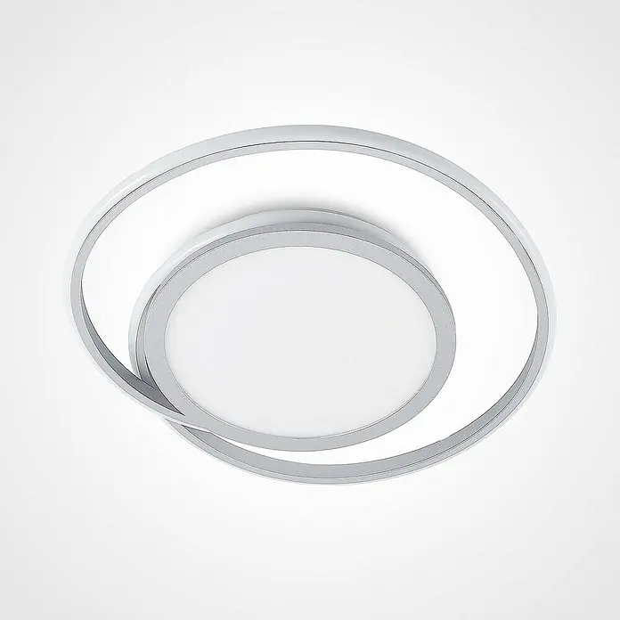 Lucande Deckenleuchte Noud - L x B x H: 49 x 45 x 6 cm, chrom / silber