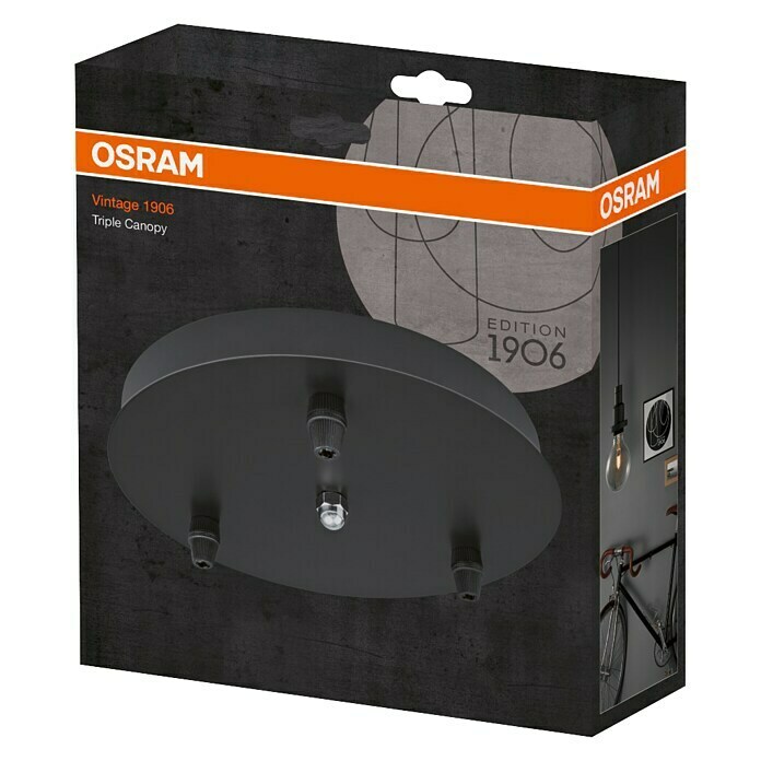 Osram Lampenbaldachin Triple Canopy Vintage 1906Schwarz, Durchmesser: 200 mm Unknown