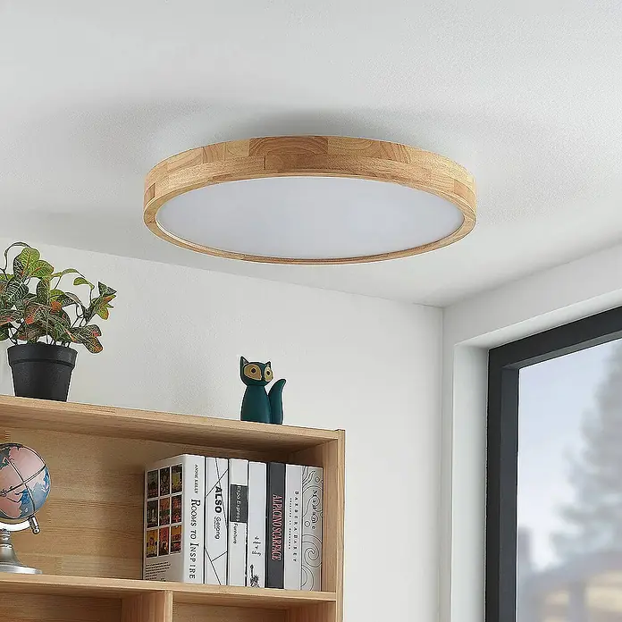 Lindby Deckenleuchte Lanira - Holz hell