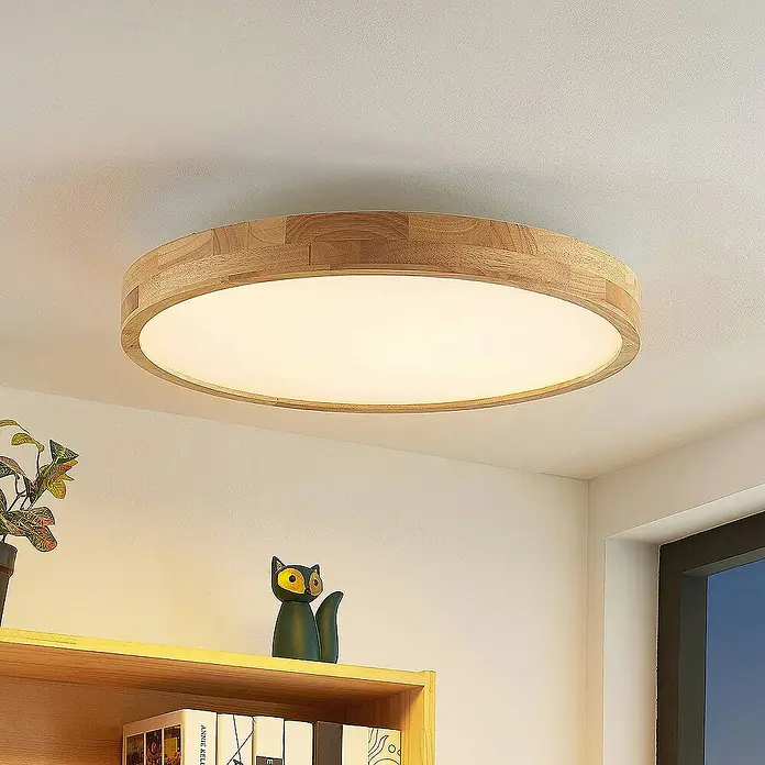Lindby Deckenleuchte Lanira - Holz hell