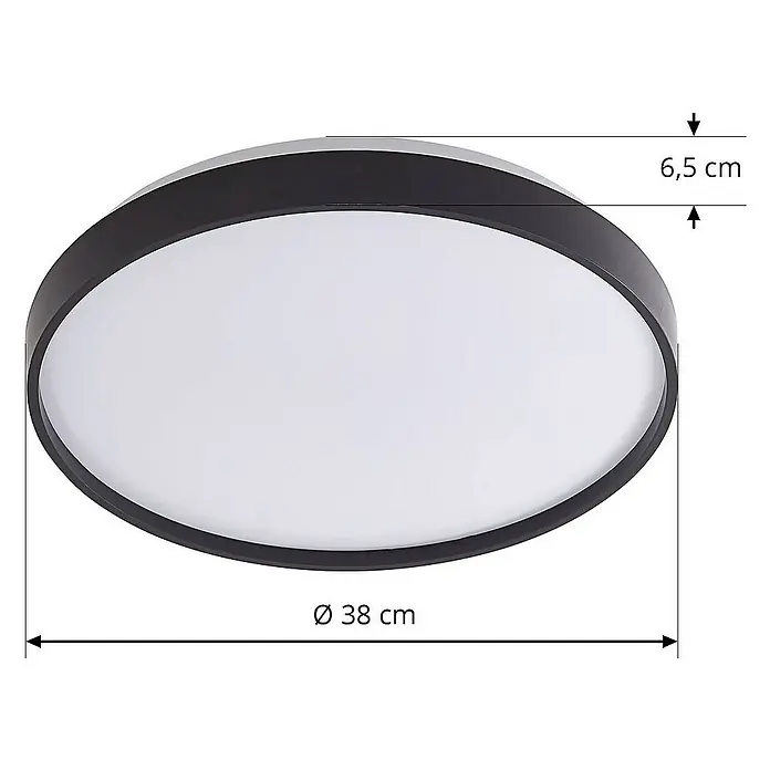 Lindby Deckenleuchte Mirren - L x B x H: 38 x 38 x 6,5 cm, schwarz