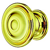 Pomo para muebles (Ø x Al: 30 x 23 mm, Zinc fundido, Dorado, Pulido)