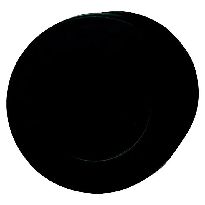 Möbelgriff - Typ Möbelgriff: Muschel, Kunststoff, Ø x L: 54 x 10 mm - Nahaufnahme eines eleganten, schwarzen Tellers mit subtilen Lichtreflexionen, ideal für stilvolle Tischdekorationen.