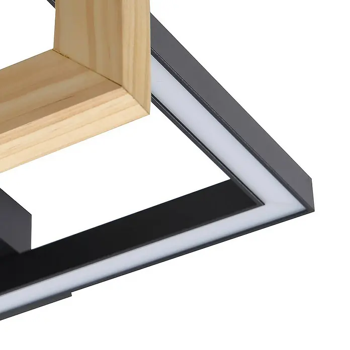 Lindby Deckenleuchte Holamu - L x B x H: 46 x 46 x 14,5 cm, schwarz, schwarz