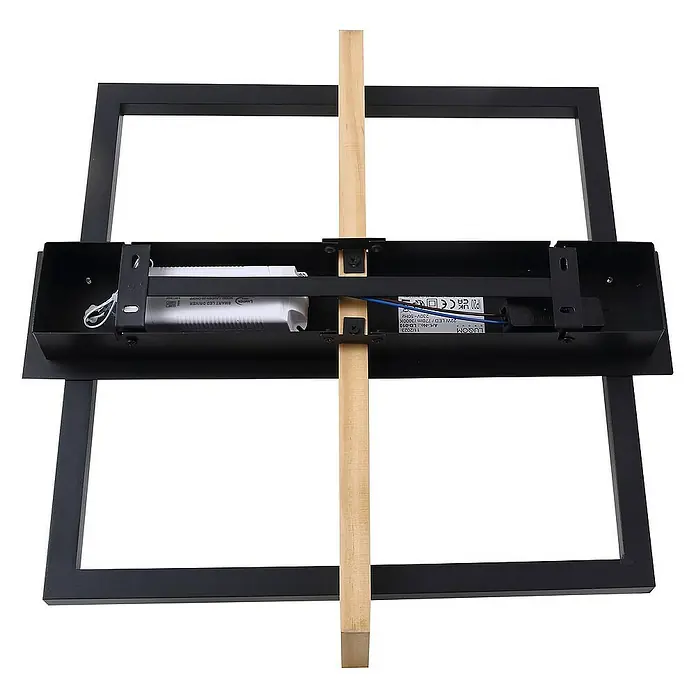 Lindby Deckenleuchte Holamu - L x B x H: 46 x 46 x 14,5 cm, schwarz, schwarz
