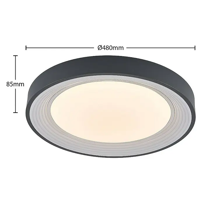 Lindby Deckenleuchte Lindum - alu / grau / zink