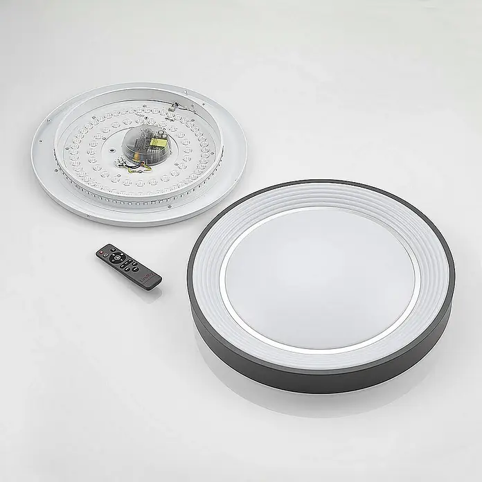 Lindby Deckenleuchte Lindum - alu / grau / zink