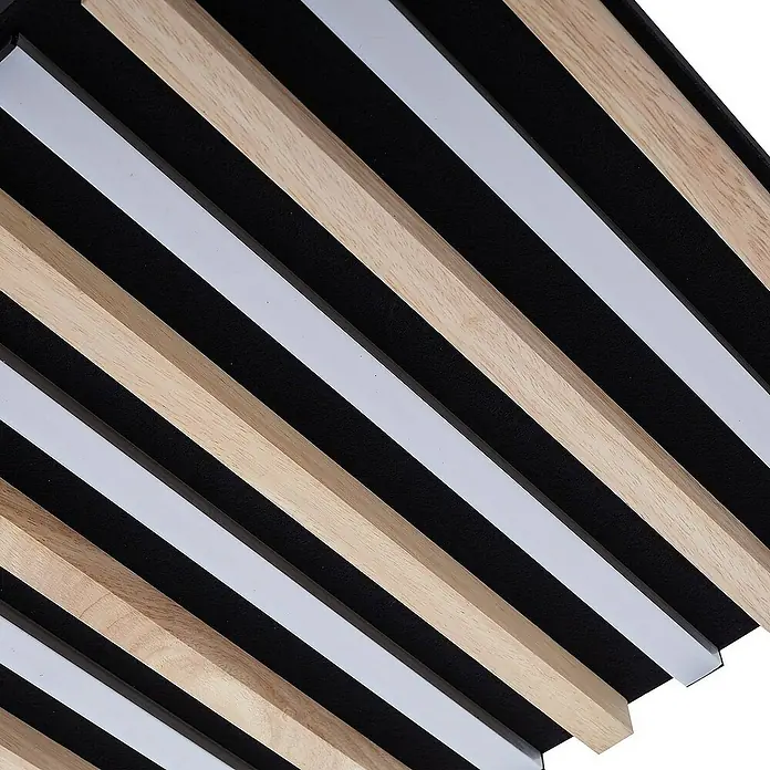 Lindby Deckenleuchte Firka - L x B x H: 42 x 42 x 7 cm, Holz hell