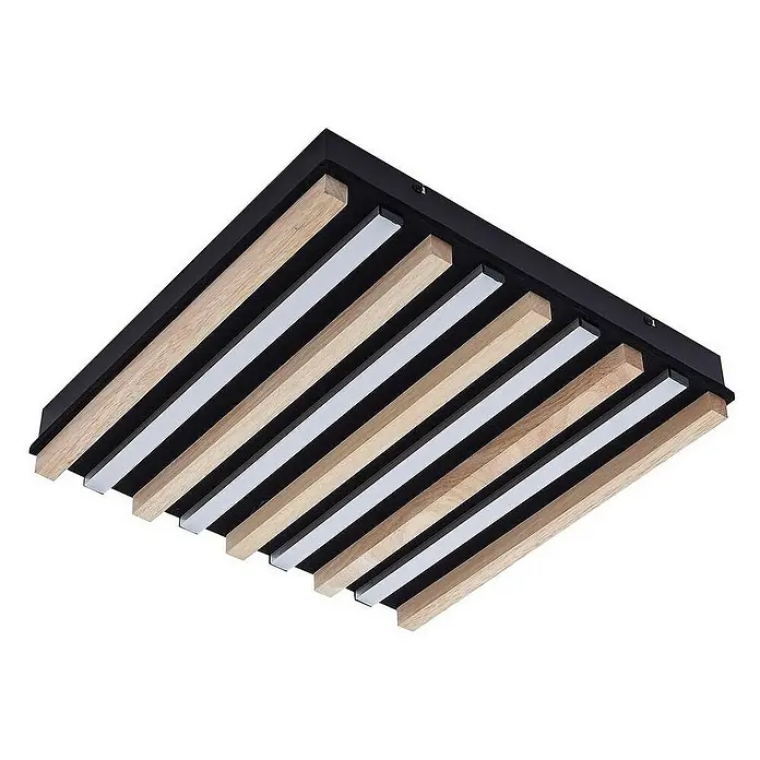 Lindby Deckenleuchte Firka - L x B x H: 42 x 42 x 7 cm, Holz hell