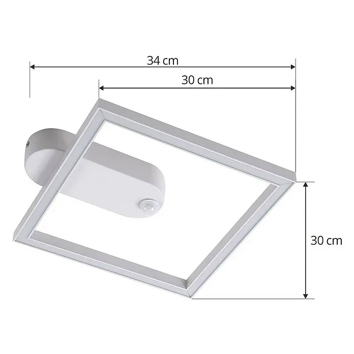 Lindby Deckenleuchte Yulla - L x B x H: 34 x 30 x 6 cm, weiß / opal