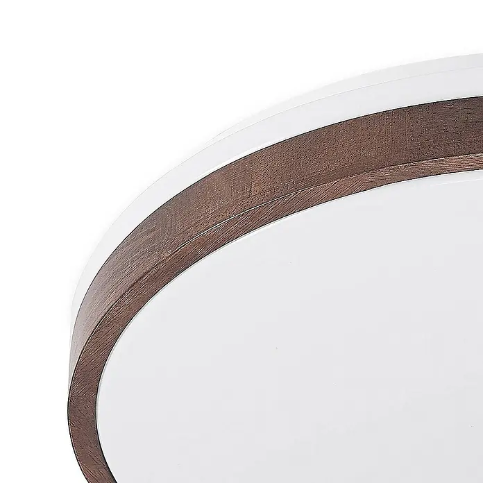 Lindby Deckenleuchte Hudsona - L x B x H: 49 x 49 x 9 cm, Holz dunkel