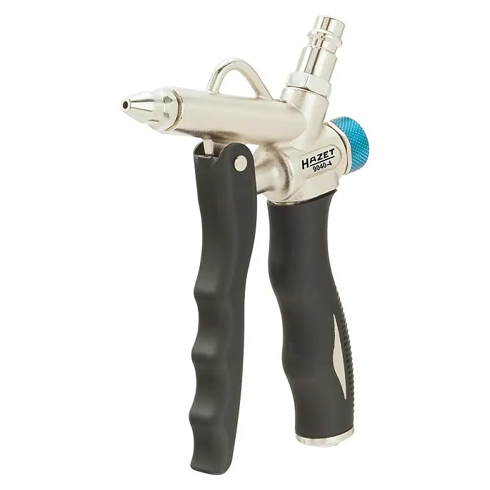 Hazet Ausblaspistole 9040-4Betriebsdruck: 6,3 bar, Durchflussmenge: 330 l/min - Hier ist eine HAZET 9040-4 Druckluftpistole mit ergonomischem Griff für präzise Anwendungen und effizientes Arbeiten in Werkstätten.