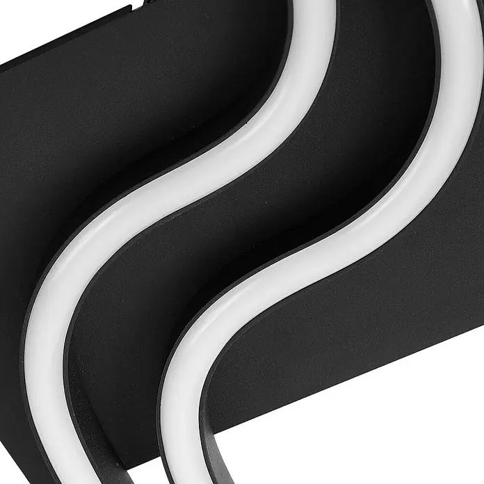 Lucande Deckenleuchte Amiya - L x B x H: 47,6 x 40 x 5,5 cm, schwarz