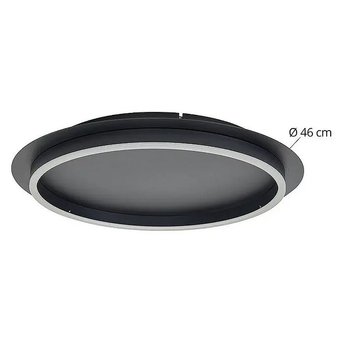 Lindby Deckenleuchte Kunis - L x B x H: 46 x 46 x 6,2 cm, schwarz