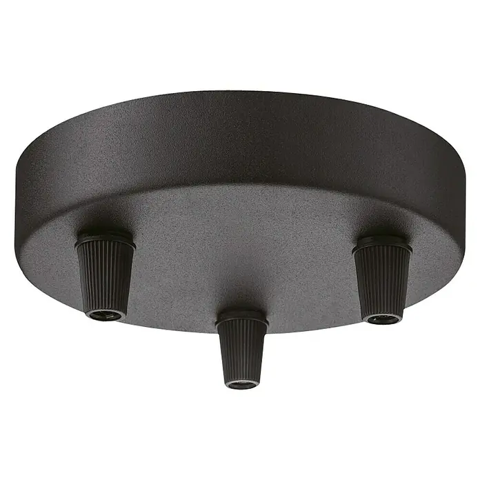 Home Sweet Home Lampenbaldachin - 3-fach, Schwarz, Metall, 12 cm - Schwarze Deckenrosette mit drei Lampenpendelaufhängungen für eine stilvolle Beleuchtung.