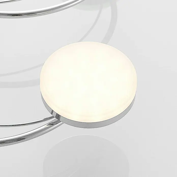 Lindby Deckenleuchte Rouven - L x B x H: 60 x 60 x 9 cm, chrom / silber