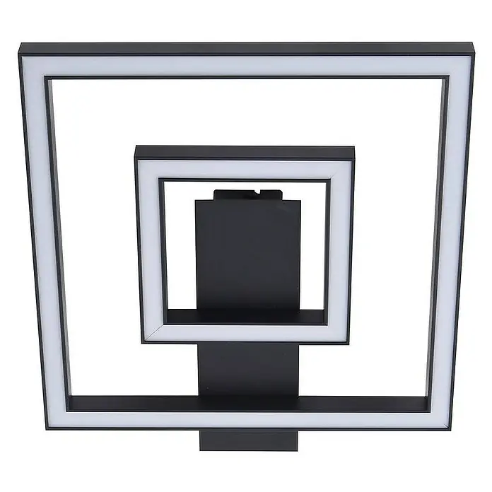 Lindby Deckenleuchte Madamo - L x B x H: 30 x 30 x 6 cm, schwarz, schwarz