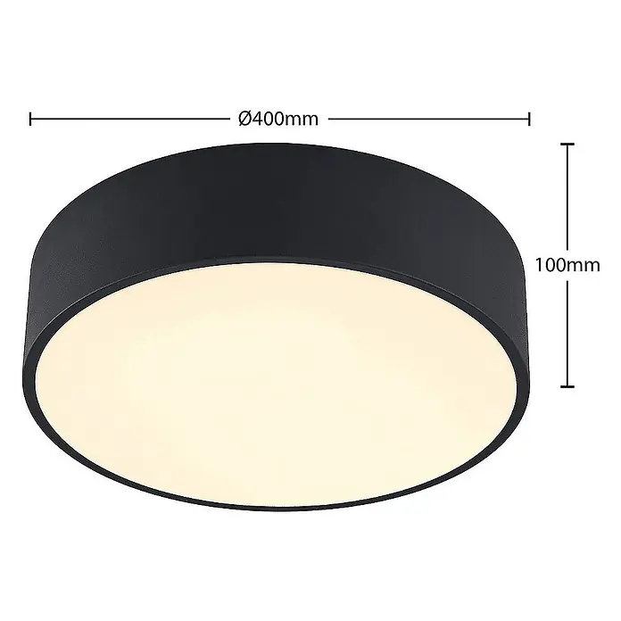 Arcchio Deckenleuchte Noabelle - L x B x H: 40 x 40 x 10 cm, schwarz, schwarz