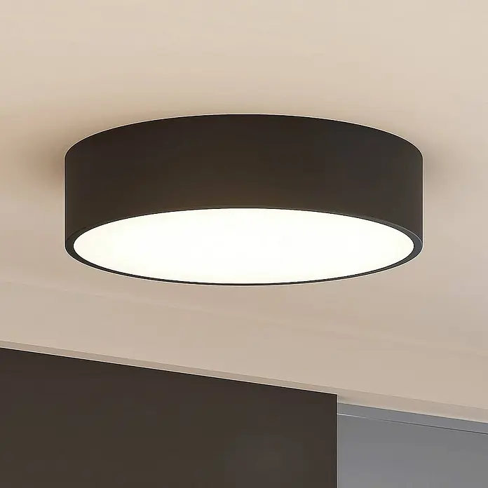 Arcchio Deckenleuchte Noabelle - L x B x H: 40 x 40 x 10 cm, schwarz, schwarz