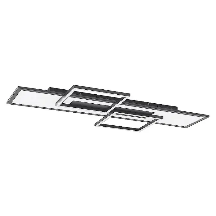 Lucande Deckenleuchte Narumi - L x B x H: 110 x 56 x 7 cm, schwarz, schwarz