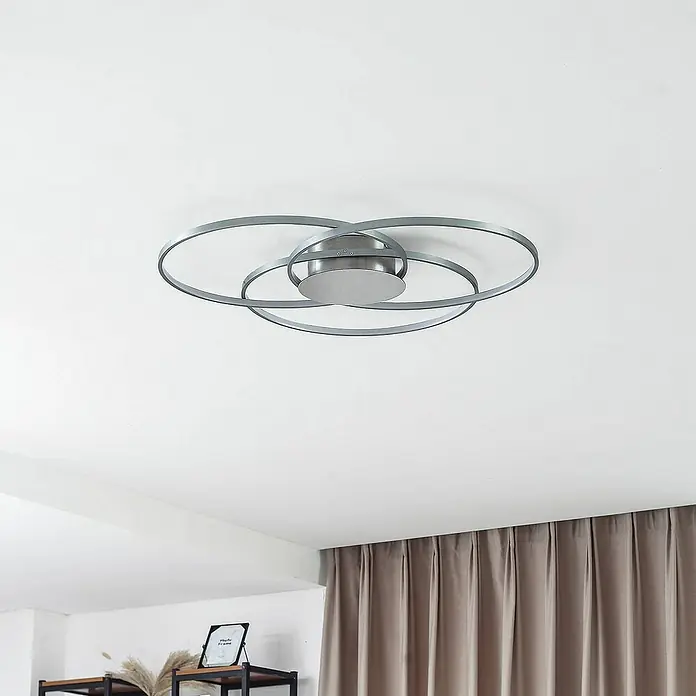 Lindby Deckenleuchte Riley - alu / grau / zink, alu / grau / zink