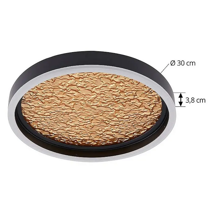 Lucande Deckenleuchte Menulis - L x B x H: 30 x 30 x 3,8 cm, schwarz