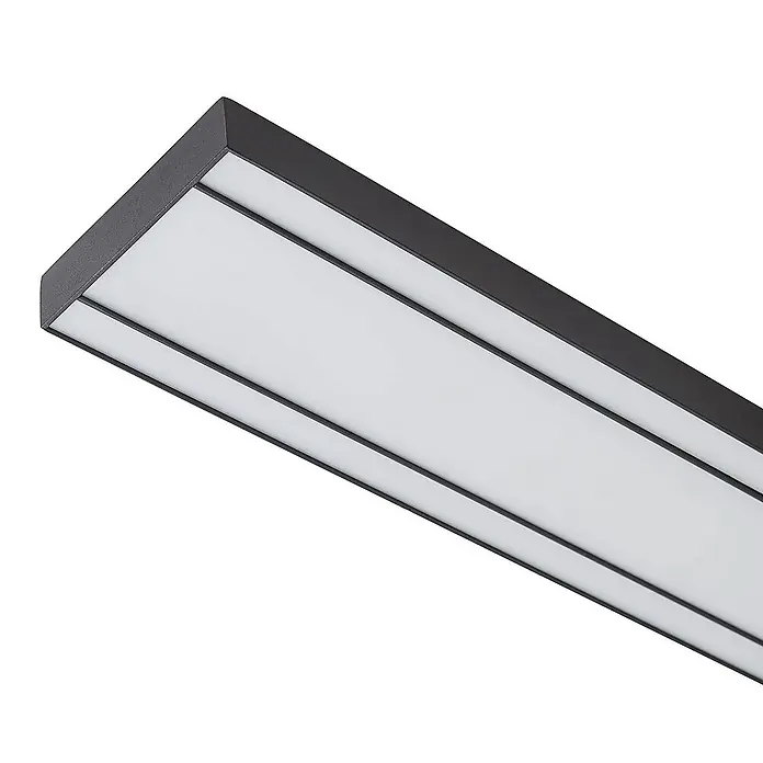 Lucande Deckenleuchte Leicy - L x B x H: 100 x 10 x 6,5 cm, schwarz